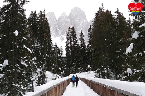 Winterwanderung beim Naturerlebnisweg Zans (Villnösser Alm)