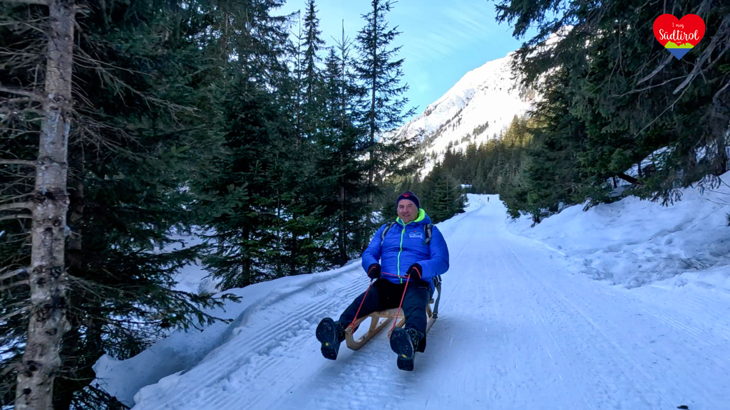 Stadlalm Ridnaun Winterwanderung Rodelparty Top